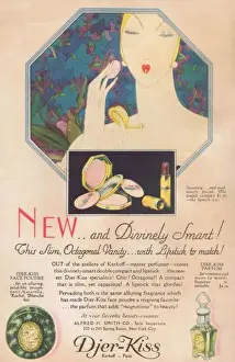 Toiletries Prints: Advert for Djer-Kiss perfum and tioleteries, 1928
