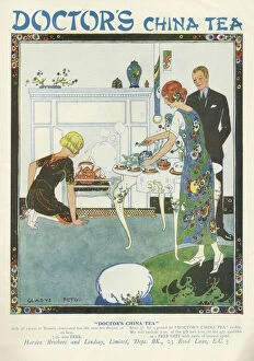 Adverts Gallery: Advertisement for Doctors China Tea by Gladys Peto, done in her characteristic