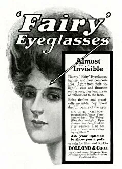Advert for Dolland & Co rimless spectacles 1908