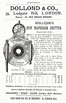 Ludgate Prints: Advert for Dollond's new diaphragm shutter 1892