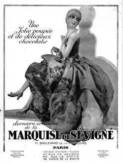 Poupee Prints: Advert for dolls and chocolates from Marquise de Sevigne Date: 1920s