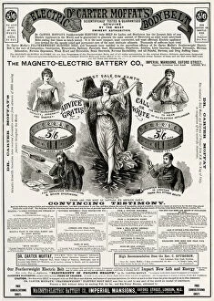 Advert for Dr Carter Moffats electric body belt 1891