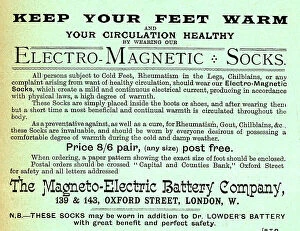 Warm Collection: Advert, Dr Lowder's Electro-Magnetic Socks