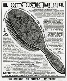 Images Dated 13th January 2016: Advert for Dr. Scotts electric hair brush 1881