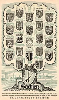 Crests Gallery: Advertisement for a Dresden printer