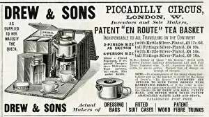 Images Dated 16th October 2017: Advert for Drew & Sons tea basket 1896