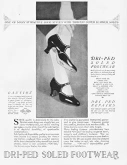 Soled Prints: Advert for Dri-ped soled footwear, 1925