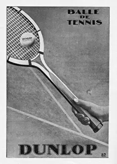 Advert for Dunlop tennis balls, 1928, Paris