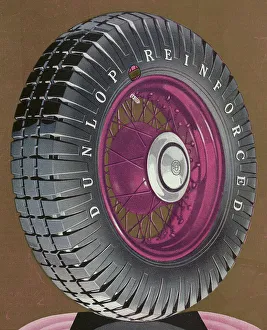 Advert for Dunlop Tyres, promoting them as being in a class of their own. Date: 1932