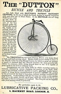 Images Dated 6th September 2017: Advertisement, The Dutton Bicycle and Tricycle