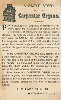 Advert for E P Carpenter Company, Brattleboro, Vermont, USA
