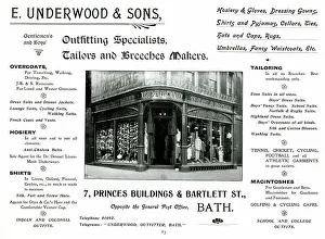 Advert for E. Underwood & Sons, Tailors, Bath