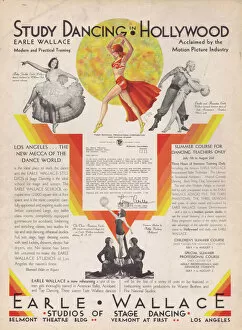 Acrobatic Collection: Advert for the Earle Wallace dancing school in Los Angeles