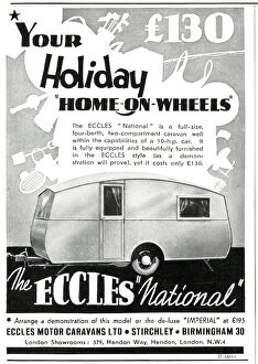 Advertising Gallery: Advert for Eccles caravans 1939