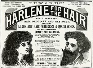 Images Dated 11th October 2017: Advert for Edwards Harlene hair product 1893