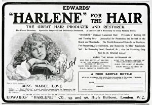 Images Dated 11th October 2017: Advert for Edwards Harlene hair product 1902