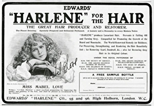 Images Dated 11th October 2017: Advert for Edwards Harlene hair product 1902