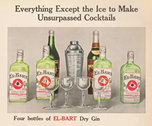 Jazz Age Club Gallery: Advert for El Bart Dry Gin, 1915