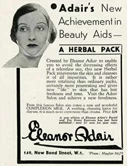 Adair Gallery: Advert for Eleanor Adair, herbal pack 1934