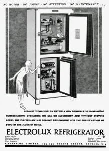 Refrigerator Prints: Advert for Electrolux refrigerator 1928