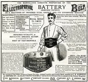 Claims Gallery: Advert for Electropathic Battery Belt 1885