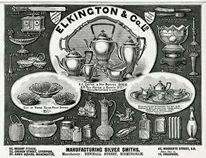 Images Dated 18th October 2017: Advert for Elkington & Co Victorian items 1893