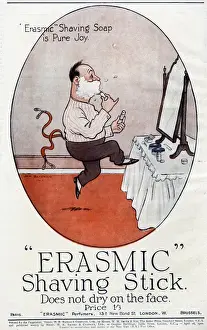 Shaving Prints: Advert for Erasmic shaving stick 1920