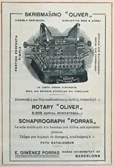 Polishes Prints: Advertisement in Esperanto on writing machines