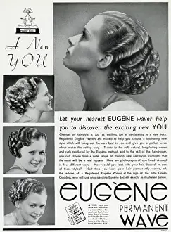 Advert for Eugene permanant hair waves & curls 1937