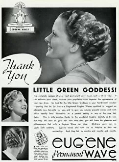 Images Dated 13th October 2017: Advert for Eugene permanant hair waves & curls 1937