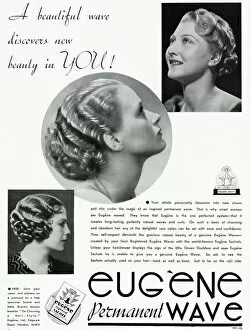 Waved Collection: Advert for Eugene permanent wavy hair 1937