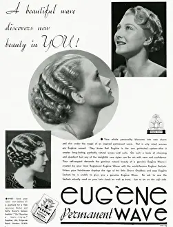 Finger Prints: Advert for Eugene permanent wavy hair 1937
