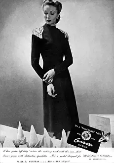 Rayon Prints: Advertisement for an evening gown, 1939
