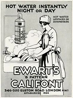 Instant Prints: Advert for Ewarts Califont hot water 1926