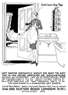 Images Dated 5th March 2012: Advert for Ewarts Califront hot water 1927
