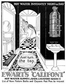 Images Dated 16th April 2012: Advert for Ewarts Califront hot water 1928