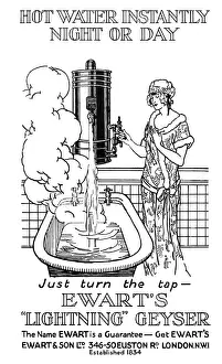 Bath Room Prints: Advert for Ewarts Geyser hot water 1925