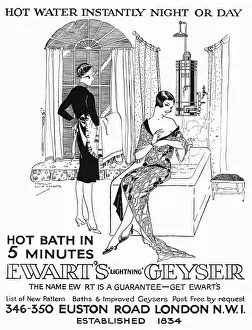 Advert for Ewarts Geyser hot water 1927