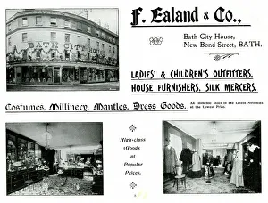 Millinery Prints: Advert for F. Ealand & Co, Clothing and Millinery, Bath