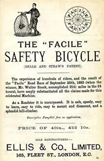 Images Dated 6th September 2017: Advertisement, The Facile Safety Bicycle