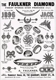 Images Dated 23rd July 2021: Advert for Faulkner diamond jewellery 1896