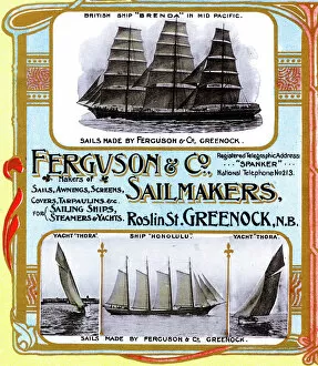 Advert, Ferguson & Co, Sailmakers, Greenock, Scotland
