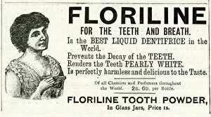 Dental Gallery: Advert for Floriline liquid for teeth and breath 1897