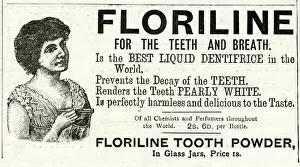 Tooth Prints: Advert for Floriline liquid for teeth and breath 1897