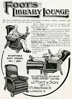 Advert for Foots library lounge chair 1906