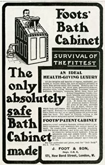 Ailments Collection: Advert for Foots patent cabinet bath 1902