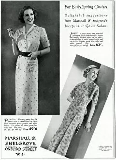 Images Dated 27th July 2017: Advert for for Marshall and Snelgrove spring dresses 1937
