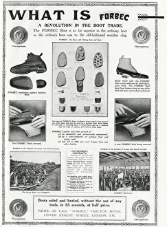 Heel Prints: Advert for Forbec footwear sole & heel inserts 1912
