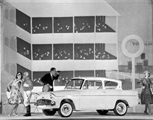 Posing Gallery: Advertisement for Ford Anglia cars