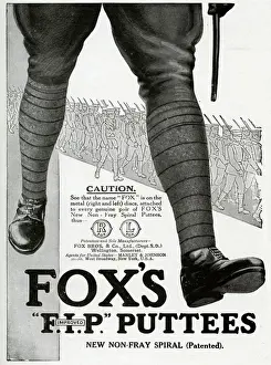 Wraps Prints: Advert for Foxs puttees stockings 1916